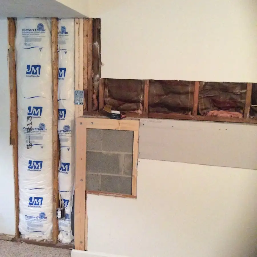 Wall insulation replacement during Contents Cleaning & Restoration in Swanzey